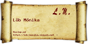 Löb Mónika névjegykártya